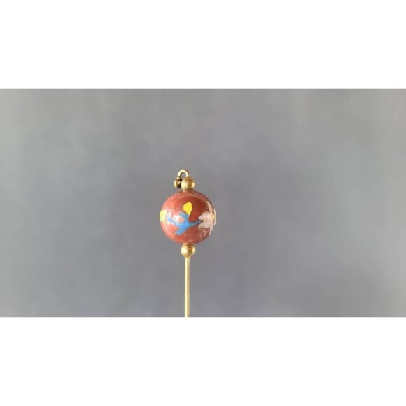 Cloisonne Floral Stick Pin - Picture 4 of 10